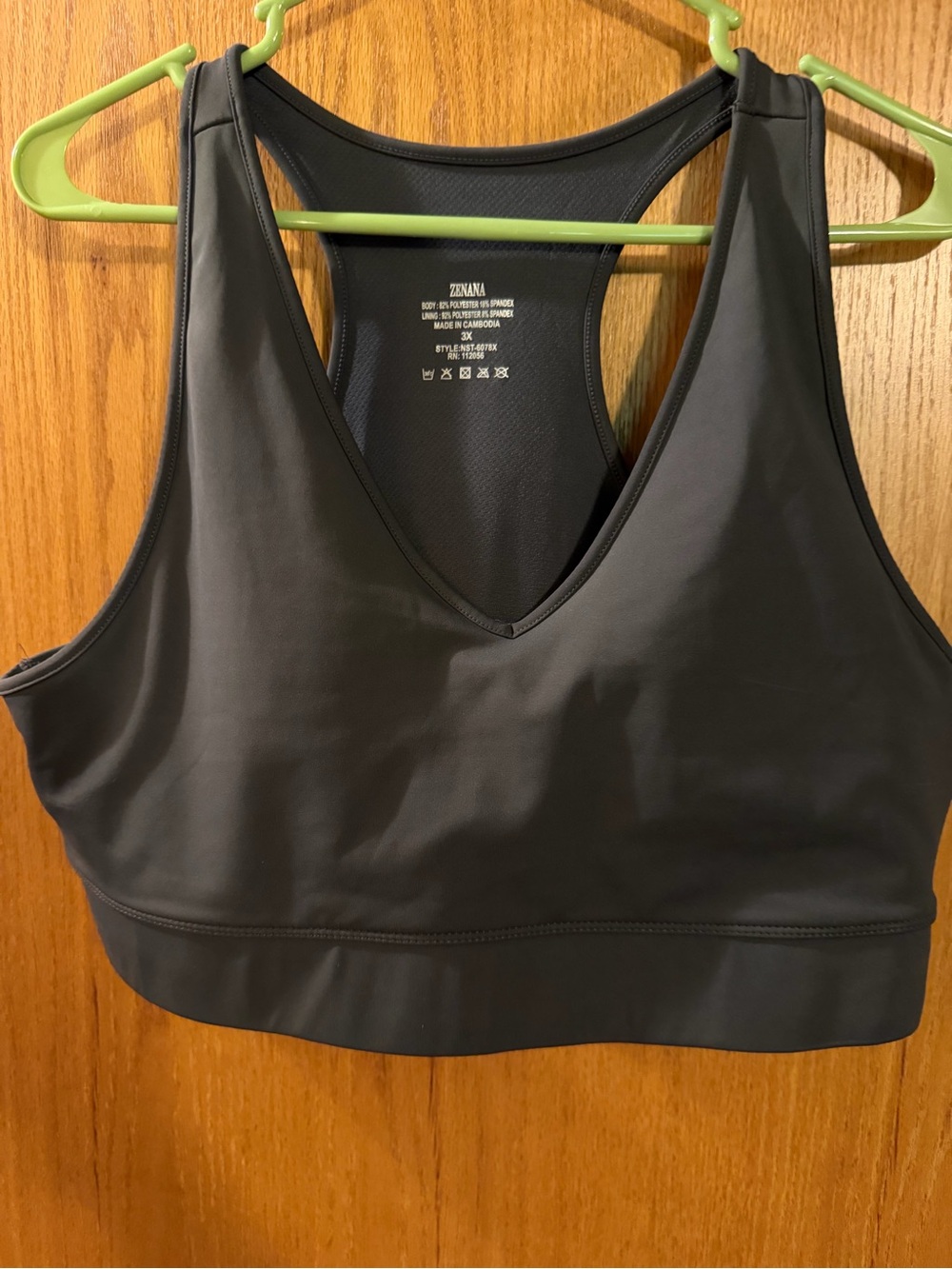Black V-Neck Sports Bra – Supportive Racerback